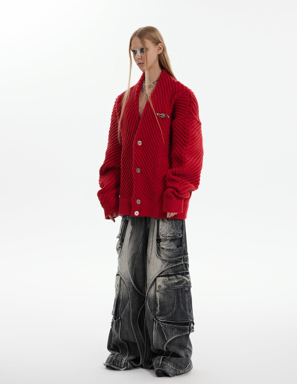 Retro Ribbed V - Neck Sweater - COPPING THREADS - ArguE CulturE