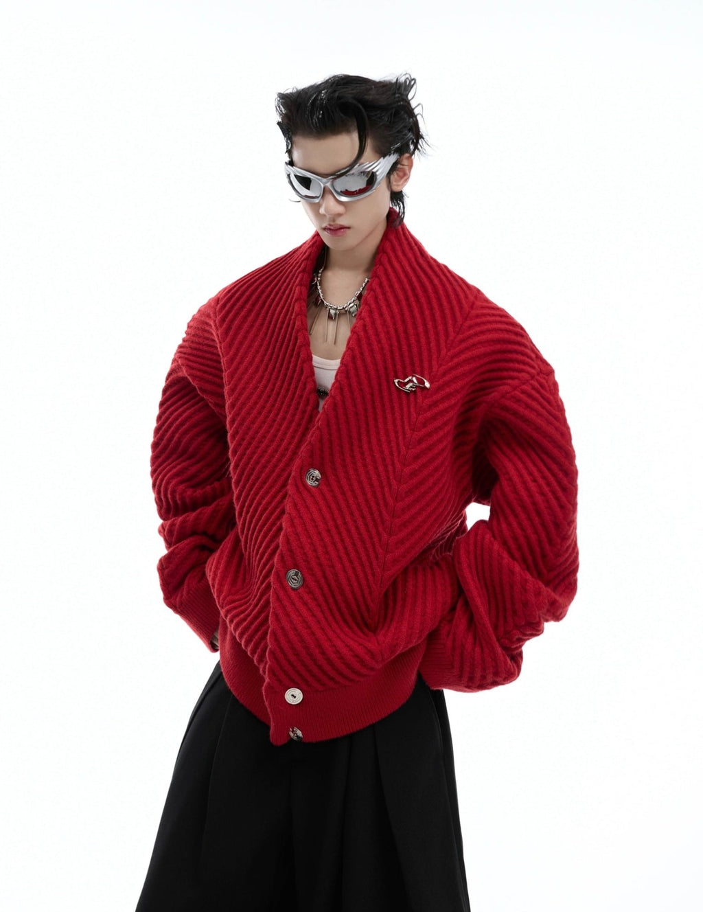 Retro Ribbed V - Neck Sweater - COPPING THREADS - ArguE CulturE