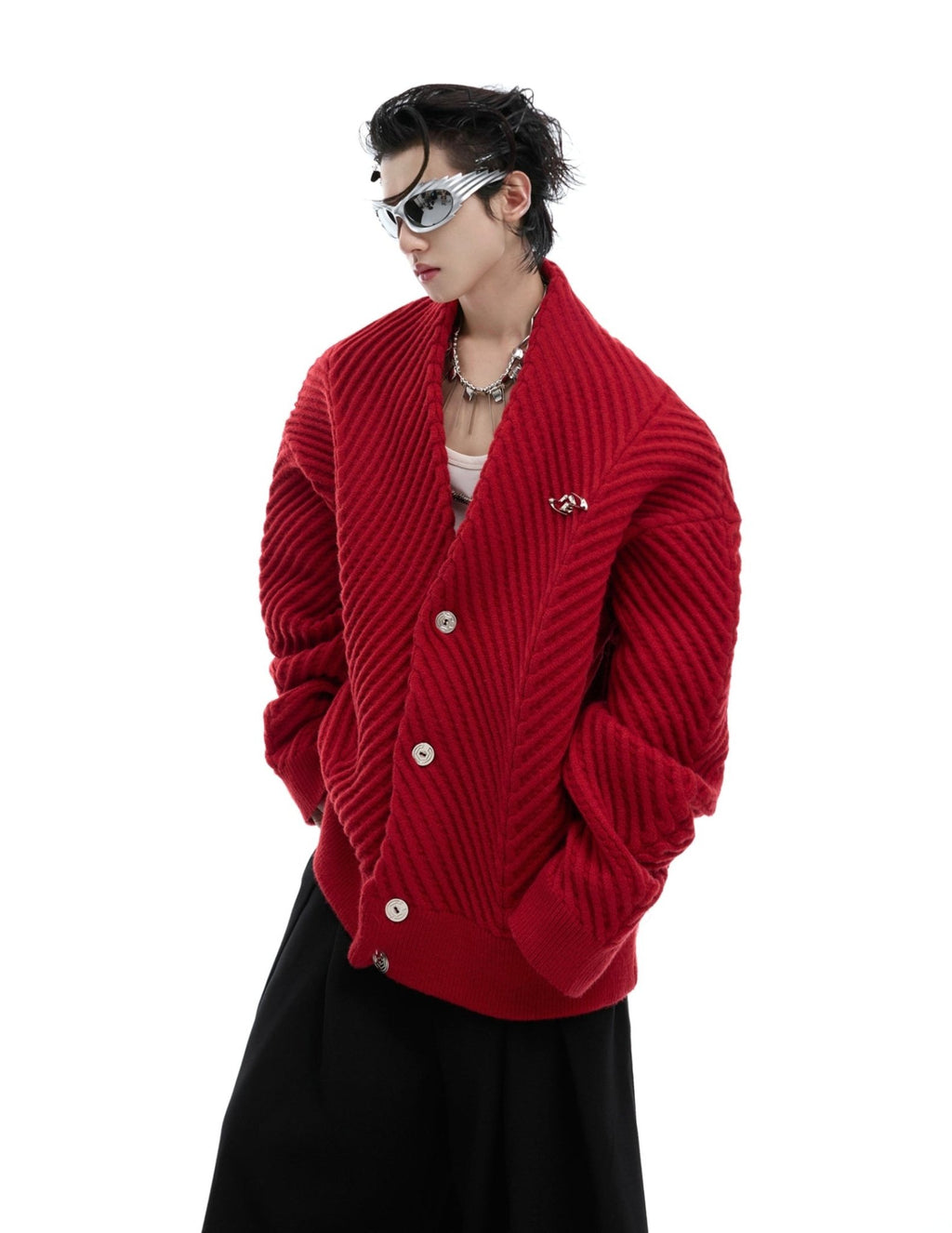 Retro Ribbed V - Neck Sweater - COPPING THREADS - ArguE CulturE