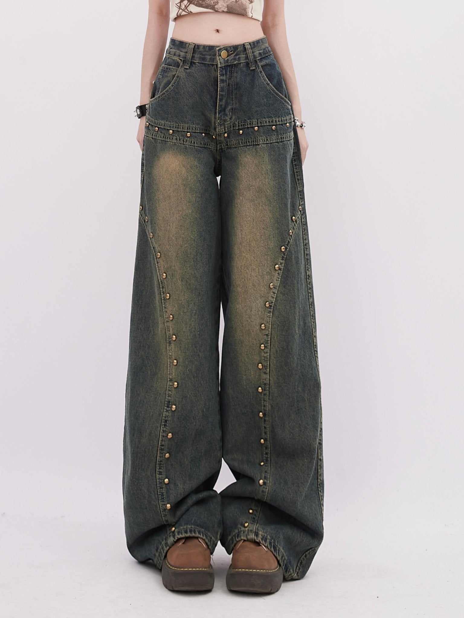 Retro Rivet - Embellished Wide - Leg Denim - COPPING THREADS - RAYOHOPP Hauptbild