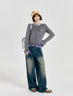 Retro Ruffled Trim Knit Cardigan - COPPING THREADS - CT Select