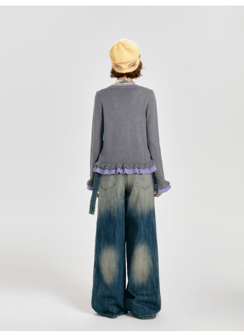 Retro Ruffled Trim Knit Cardigan - COPPING THREADS - CT Select