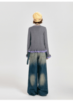 Retro Ruffled Trim Knit Cardigan - COPPING THREADS - CT Select