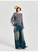 Retro Ruffled Trim Knit Cardigan - COPPING THREADS - CT Select