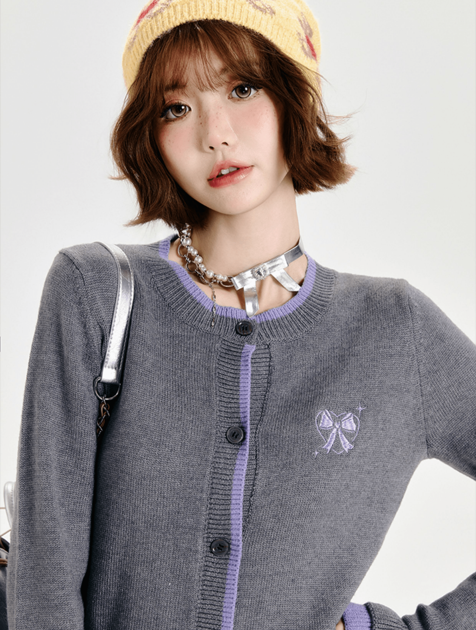 Retro Ruffled Trim Knit Cardigan - COPPING THREADS - CT Select