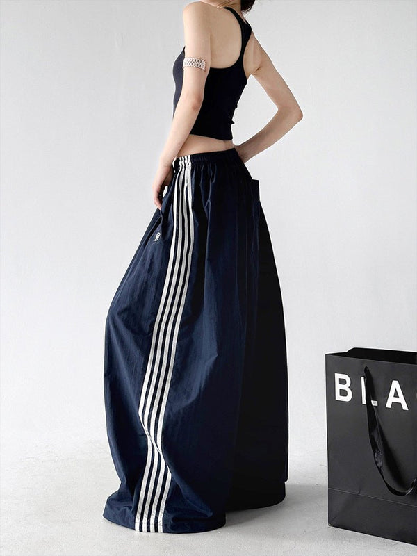 Retro Side-Stripe Wide-Leg Pants - CT66193 - COPPING THREADS - CT ORIGINALS