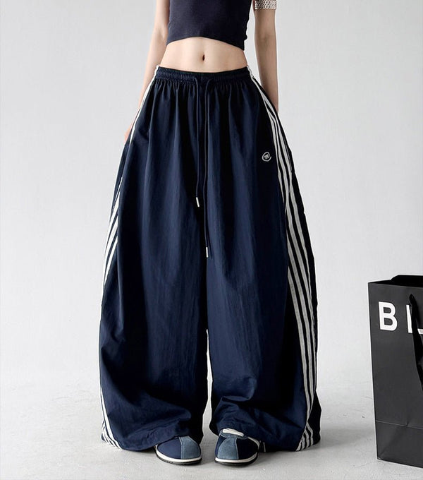 Retro Side-Stripe Wide-Leg Pants - CT66193 - COPPING THREADS - CT ORIGINALS