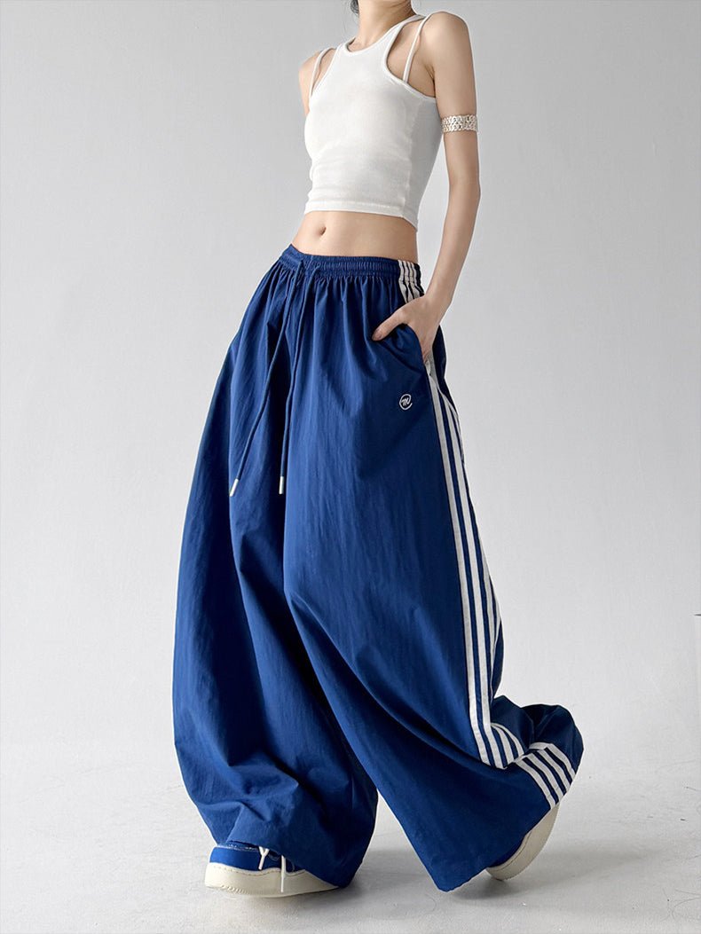 Retro Side-Stripe Wide-Leg Pants - CT66193 서브 이미지