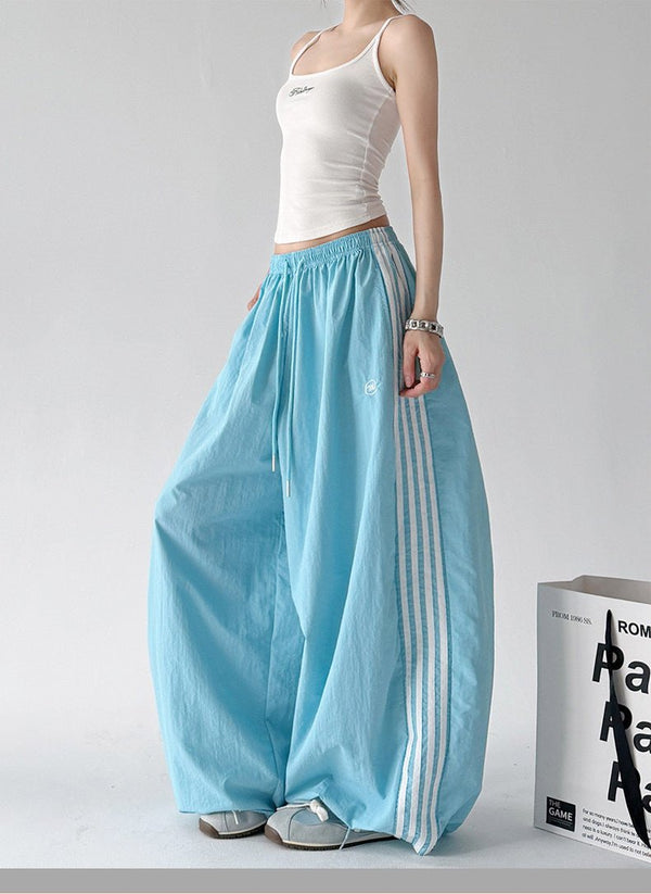 Retro Side-Stripe Wide-Leg Pants - CT66193 - COPPING THREADS - CT ORIGINALS