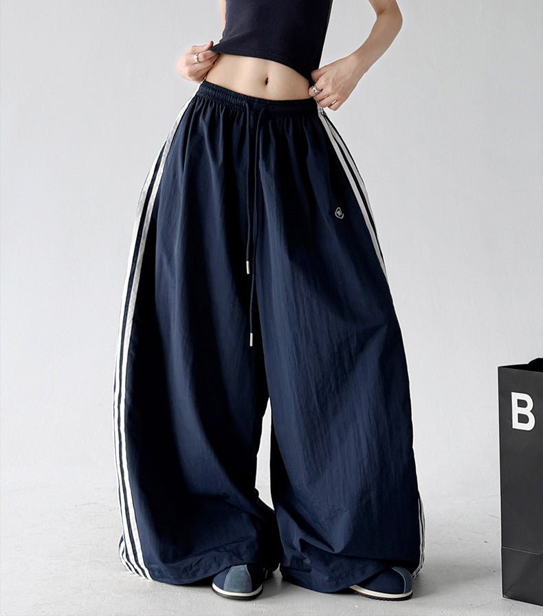 Retro Side-Stripe Wide-Leg Pants - CT66193 - COPPING THREADS - CT ORIGINALS