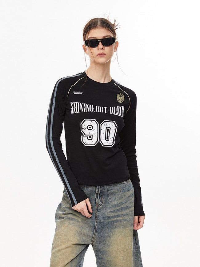 Retro Sports Jersey Long Sleeve Tee - COPPING THREADS - CHICISLAND Hover Image