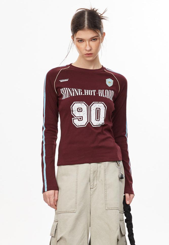 Retro Sports Jersey Long Sleeve Tee - COPPING THREADS - CHICISLAND