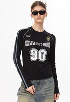 Retro Sports Jersey Long Sleeve Tee - COPPING THREADS - CHICISLAND