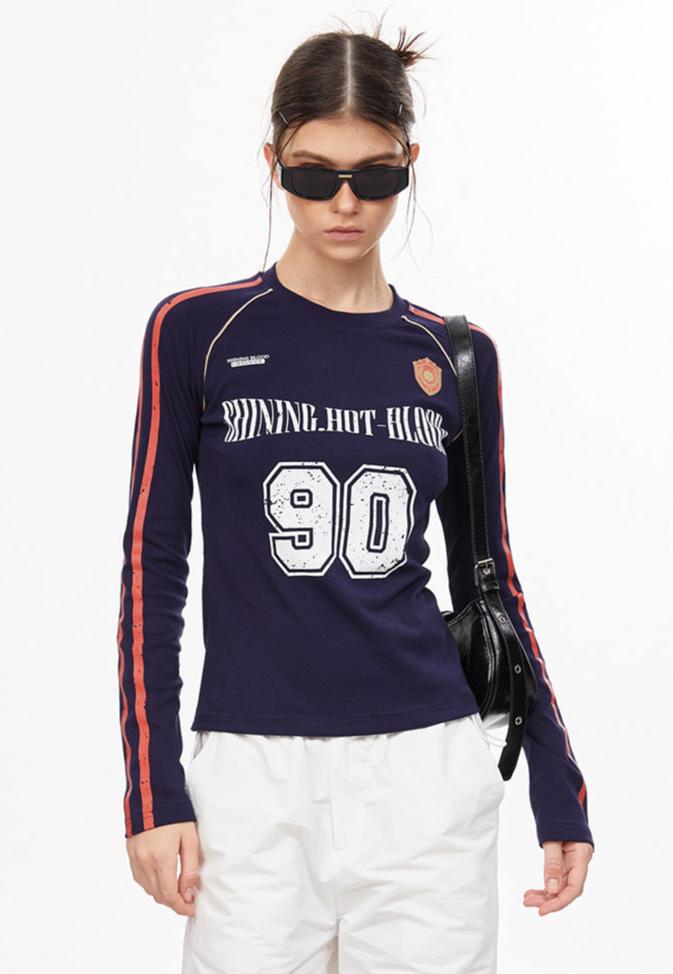 Retro Sports Jersey Long Sleeve Tee - COPPING THREADS - CHICISLAND