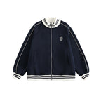 Retro Stand Collar Zip - Up Knit Jacket - COPPING THREADS - CATTEE