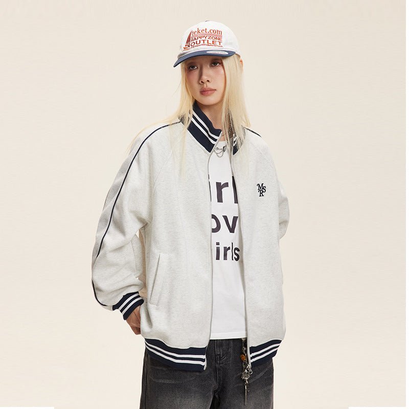 Retro Stand Collar Zip - Up Knit Jacket - COPPING THREADS - CATTEE Main image