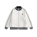 Retro Stand Collar Zip - Up Knit Jacket - COPPING THREADS - CATTEE