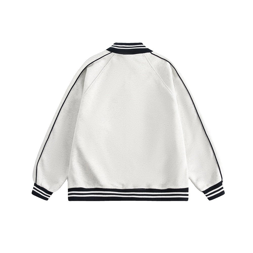 Retro Stand Collar Zip - Up Knit Jacket - COPPING THREADS - CATTEE