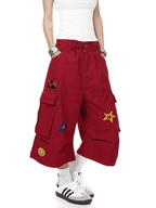 Retro Star Embroidered Multi - Pocket Cargo Shorts - COPPING THREADS - CT Select