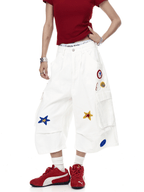 Retro Star Embroidered Multi - Pocket Cargo Shorts - COPPING THREADS - CT Select