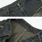 Retro Star Patch Embroidery Distressed Denim - COPPING THREADS - RAYOHOPP