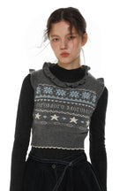 Retro Star Pattern Fair Isle Knit Vest - COPPING THREADS - MOROMORO
