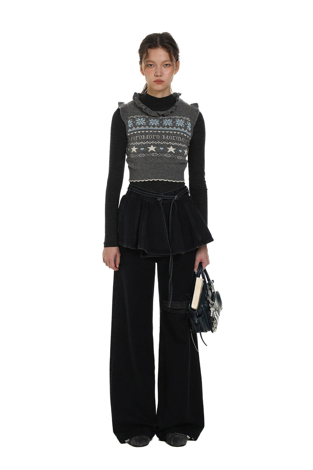 Retro Star Pattern Fair Isle Knit Vest - COPPING THREADS - MOROMORO