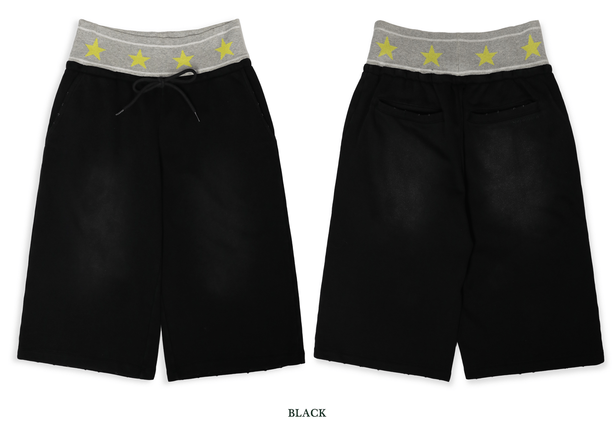 Retro Star‑Waist Mid‑Length Sweat Shorts - COPPING THREADS - MOROMORO