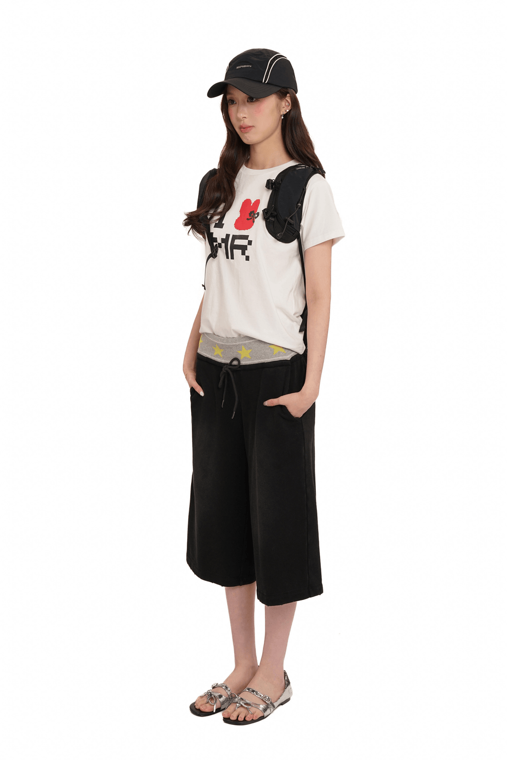 Retro Star‑Waist Mid‑Length Sweat Shorts - COPPING THREADS - MOROMORO