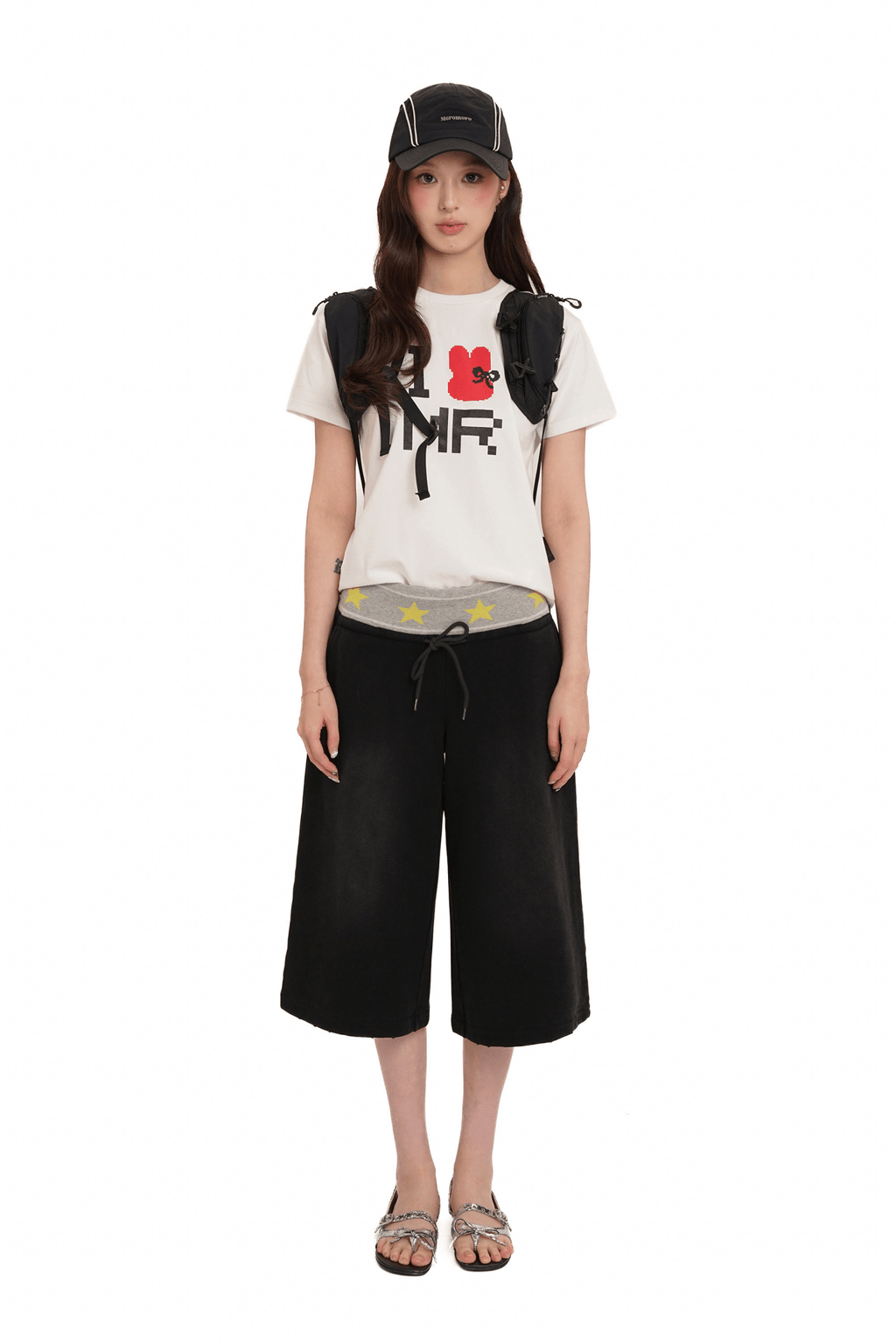 Retro Star‑Waist Mid‑Length Sweat Shorts - COPPING THREADS - MOROMORO