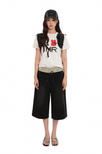 Retro Star‑Waist Mid‑Length Sweat Shorts - COPPING THREADS - MOROMORO