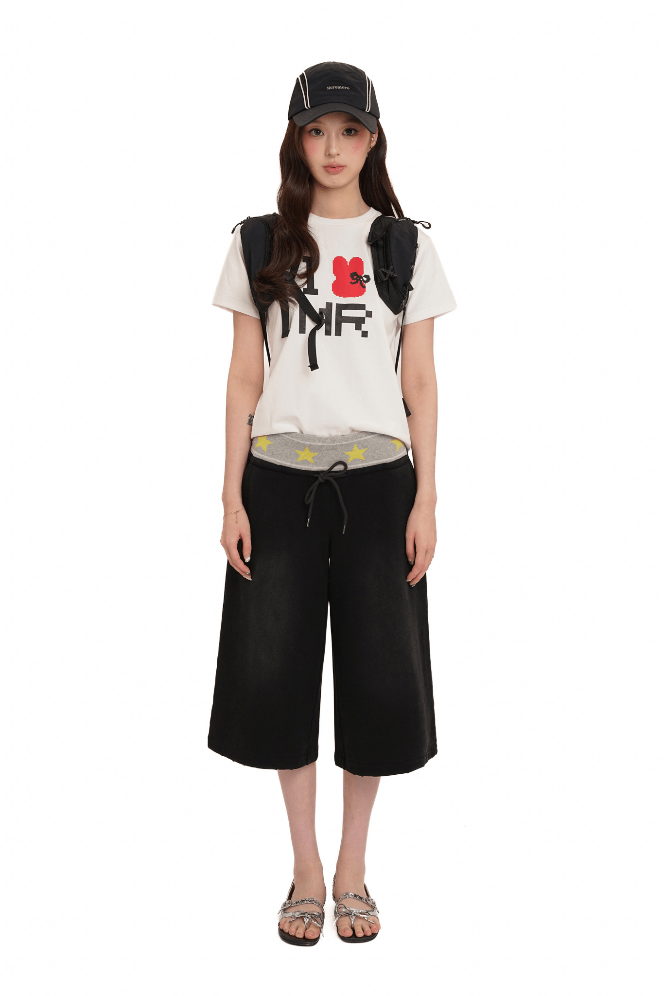 Retro Star‑Waist Mid‑Length Sweat Shorts - COPPING THREADS - MOROMORO