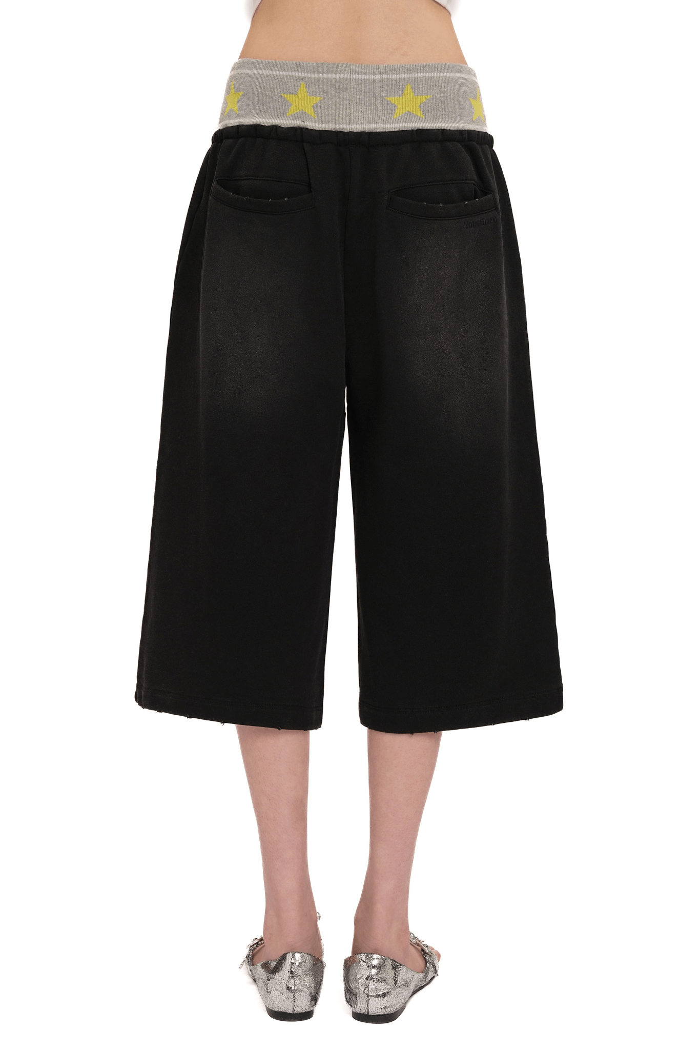 Retro Star‑Waist Mid‑Length Sweat Shorts - COPPING THREADS - MOROMORO