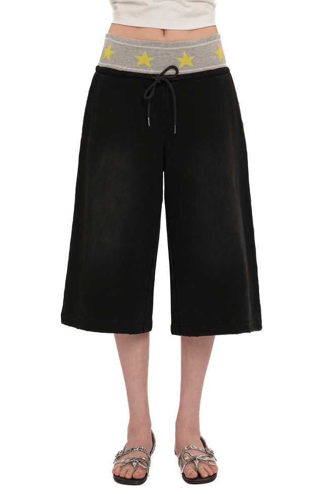 Retro Star‑Waist Mid‑Length Sweat Shorts - COPPING THREADS - MOROMORO Hover Image