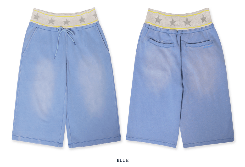 Retro Star‑Waist Mid‑Length Sweat Shorts - COPPING THREADS - MOROMORO