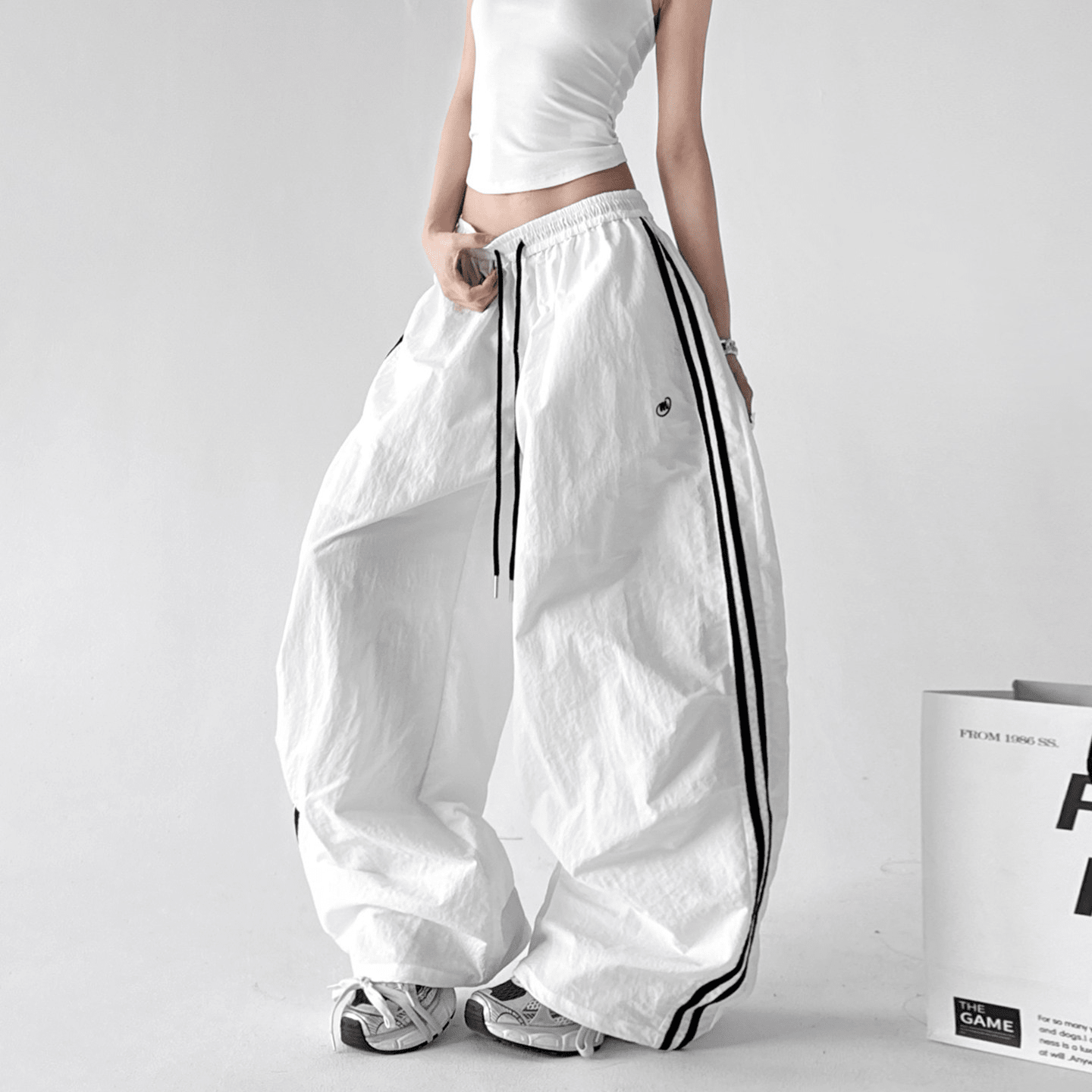 Retro Stripe Panel Wide - Leg Drawstring Pants – CT6618 - COPPING THREADS - CT Select