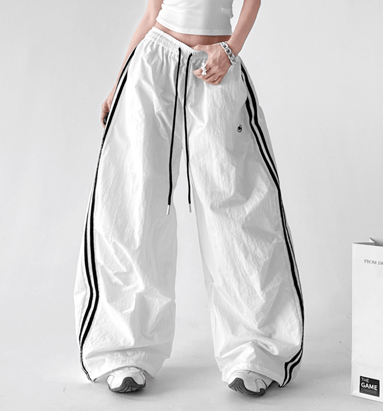 Retro Stripe Panel Wide - Leg Drawstring Pants – CT6618 - COPPING THREADS - CT Select