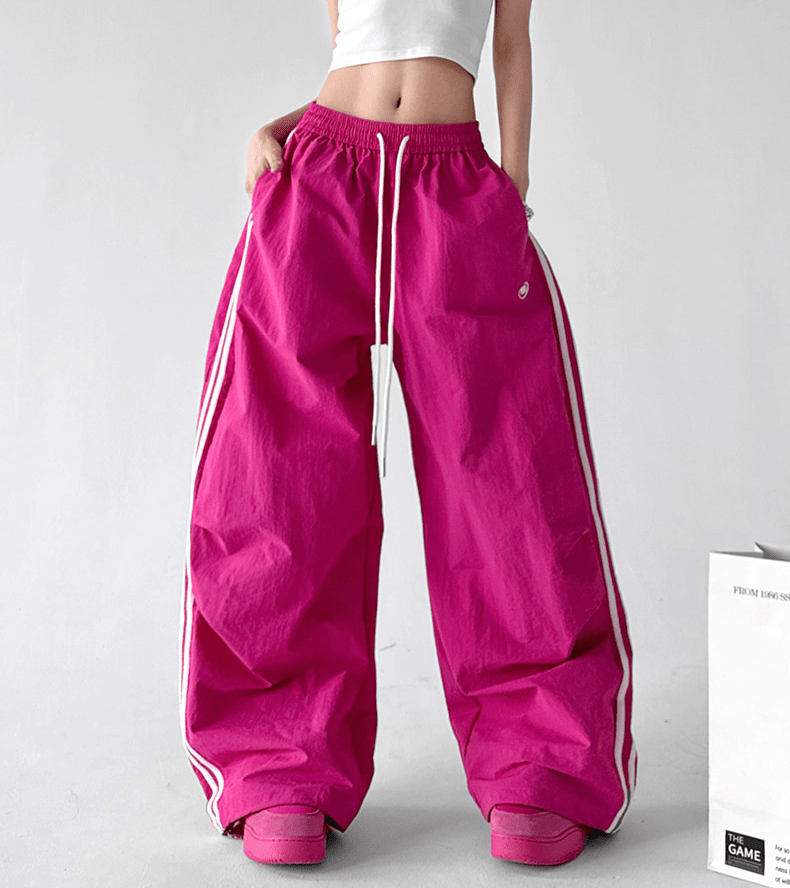 Retro Stripe Panel Wide - Leg Drawstring Pants – CT6618 - COPPING THREADS - CT Select Main image