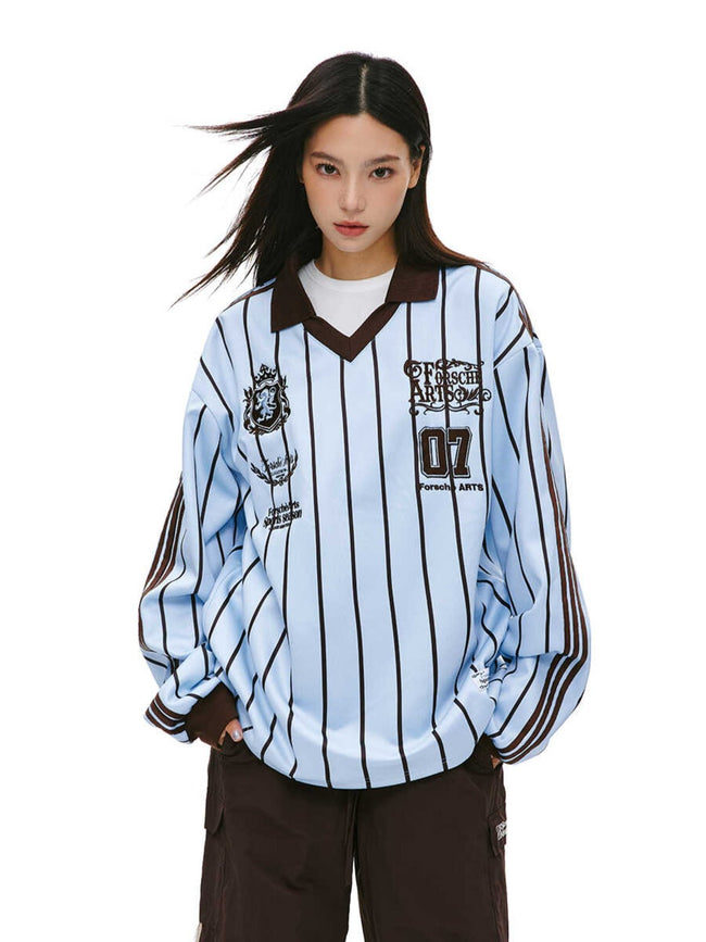 Retro Stripe Polo Sweatshirt - COPPING THREADS - CT Select Hover Image