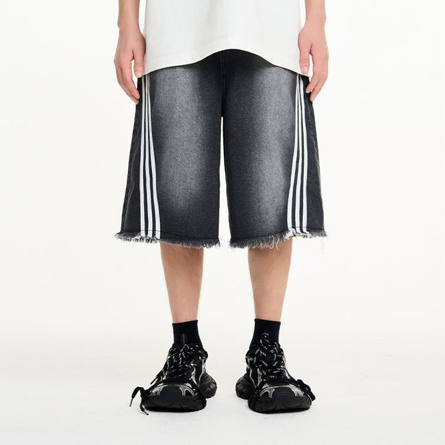 Retro Striped Cargo Jorts - COPPING THREADS - Harsh and Cruel Hover Image