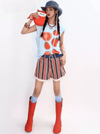 Retro Striped Cuffed Shorts - COPPING THREADS - Yokuku