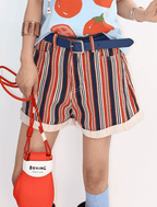 Retro Striped Cuffed Shorts - COPPING THREADS - Yokuku