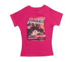 Retro Sunset Car Print Fitted Tee - COPPING THREADS - Yokuku