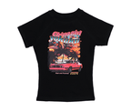 Retro Sunset Car Print Fitted Tee - COPPING THREADS - Yokuku