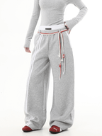Retro Three - Stripe Drawstring Wide - Leg Sweatpants - COPPING THREADS - CT Select