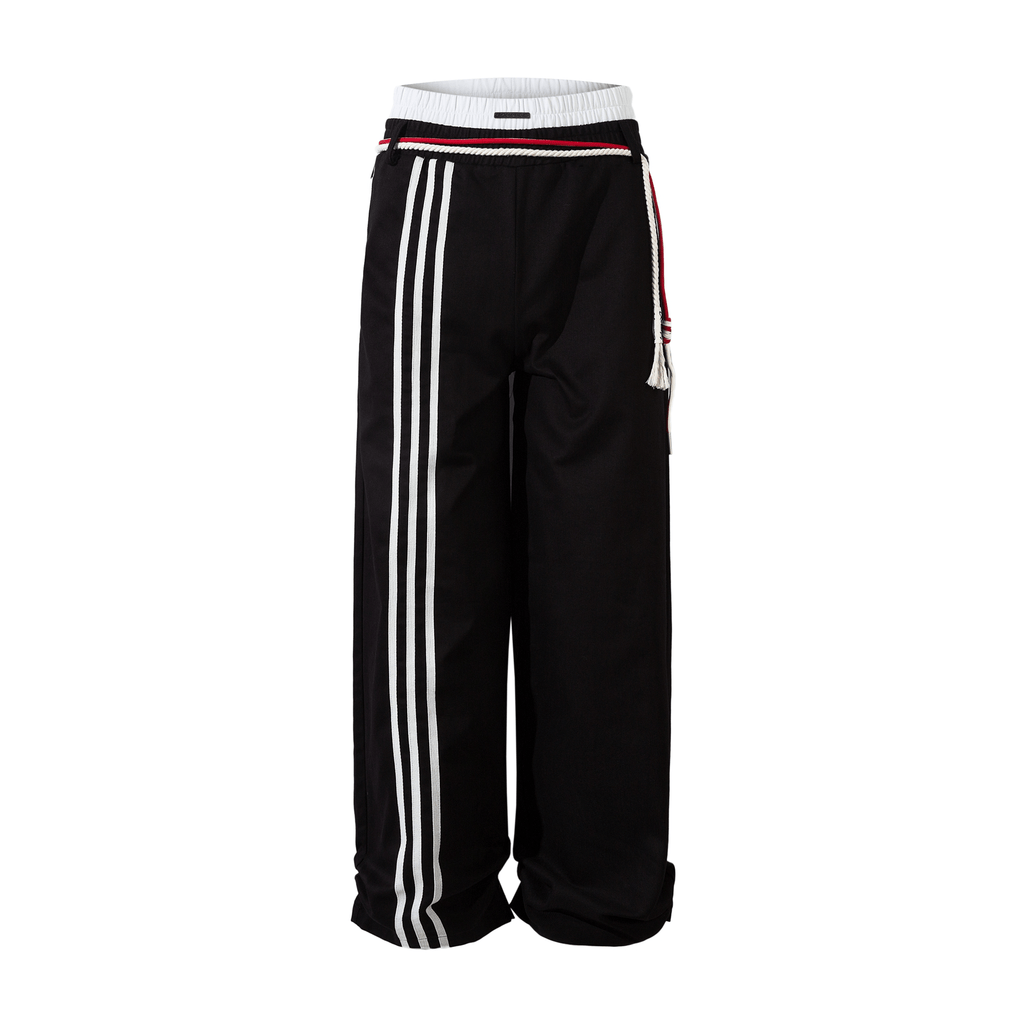 Retro Three - Stripe Drawstring Wide - Leg Sweatpants - COPPING THREADS - CT Select