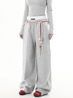 Retro Three - Stripe Drawstring Wide - Leg Sweatpants - COPPING THREADS - CT Select