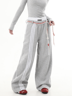 Retro Three - Stripe Drawstring Wide - Leg Sweatpants - COPPING THREADS - CT Select