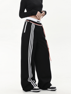 Retro Three - Stripe Drawstring Wide - Leg Sweatpants - COPPING THREADS - CT Select
