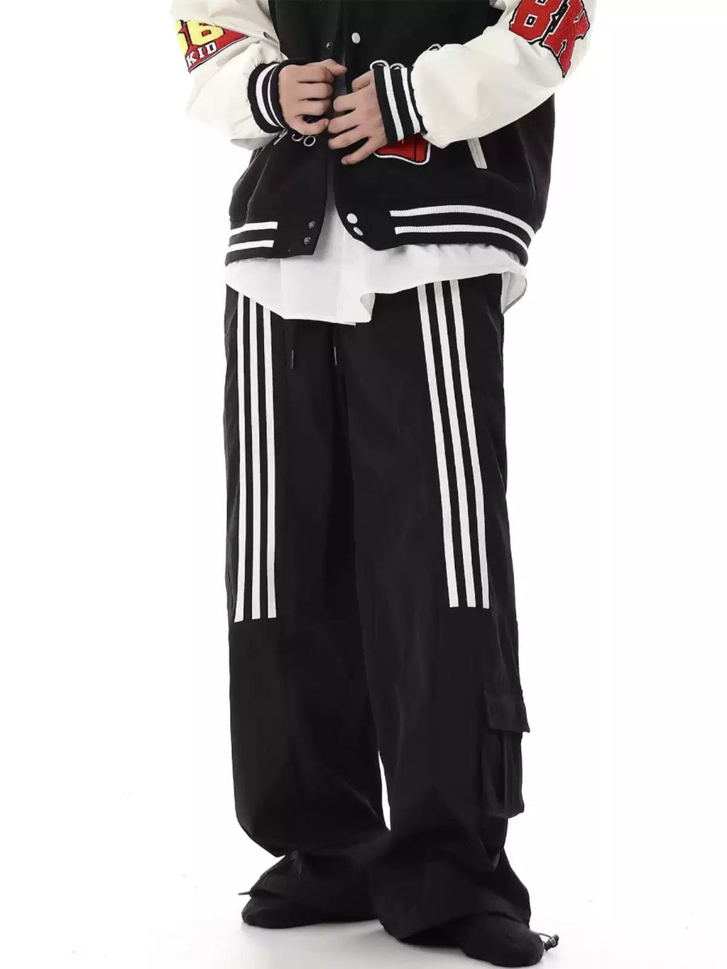 Retro Three - Stripe Wide - Leg Pants - COPPING THREADS - CHICISLAND